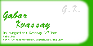 gabor kvassay business card